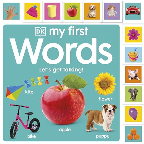 Board book cover with colorful images of everyday objects and animals.