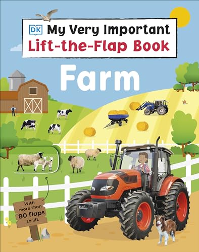 Colorful children’s lift-the-flap book cover depicting a busy farm scene.