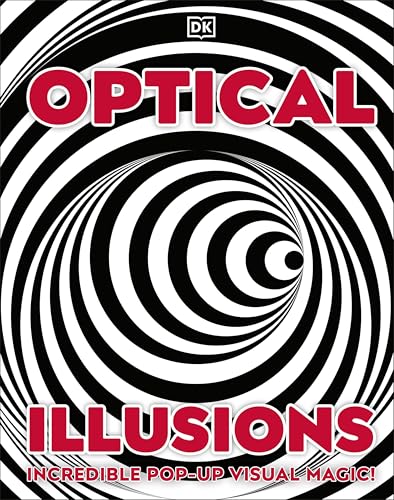 Book cover with swirling black and white lines, titled "Optical Illusions".