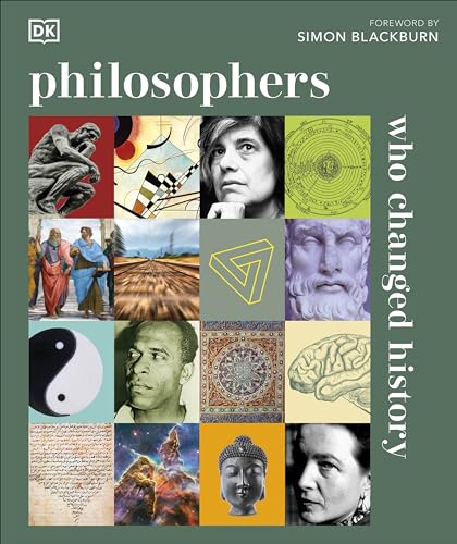 Book cover titled Philosophers Who Changed History featuring a grid of historical and philosophical images.