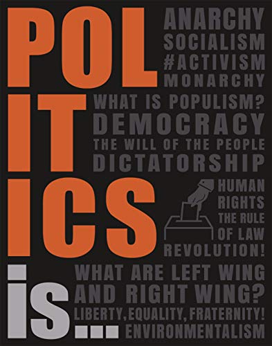 Book cover with bold orange text listing political ideologies and concepts.