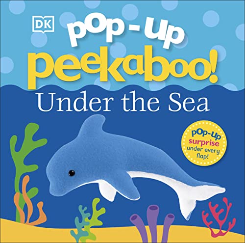 Book cover with a blue dolphin swimming amongst coral and seaweed.
