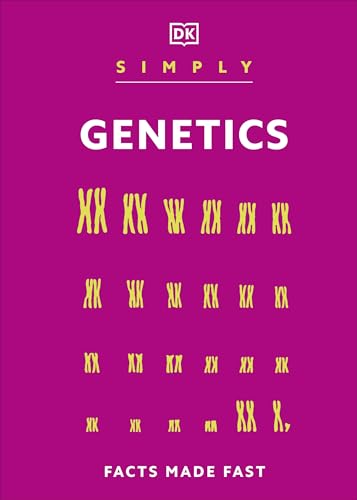 Purple book cover with yellow chromosomes and the title "Simply Genetics.