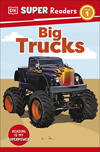 Book cover: "Big Trucks" featuring a blue monster truck illustration.