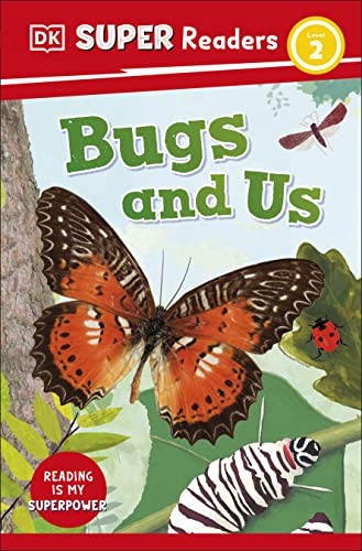 Book cover featuring a butterfly, ladybug, and caterpillar, titled "Bugs and Us".