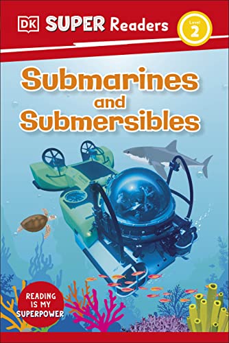 Book cover: "Submarines and Submersibles" with underwater vehicles and shark.