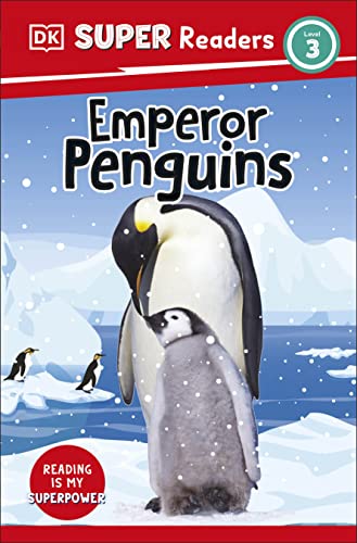 Book cover featuring an adult and baby emperor penguin in a snowy landscape.
