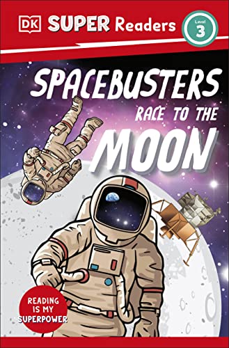Book cover: astronauts, moon, and a rocket in a space scene.