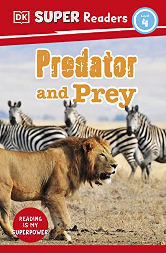 Book cover: lion and zebras in a grassy landscape, level 4 reader.
