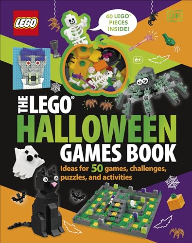 LEGO Halloween book cover with built creatures, games, and 40 pieces.