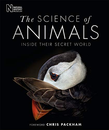 Book cover titled The Science of Animals featuring a close-up portrait of a puffin.