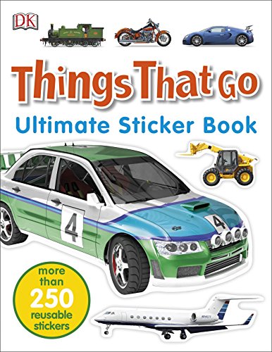 "Book cover featuring a large green and blue race car and various vehicle images."