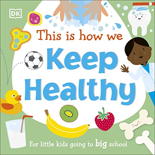 Book cover: colorful illustrations of health topics for young children.