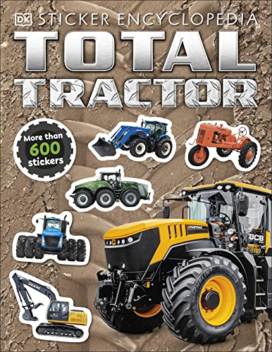 Book cover featuring various tractors and over 600 stickers.