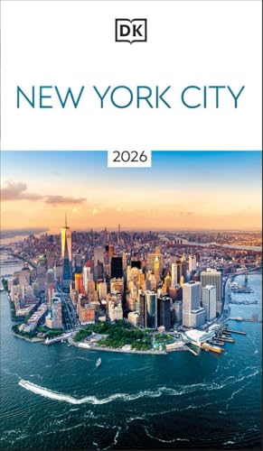 DK New York City travel guide cover with Manhattan skyline.