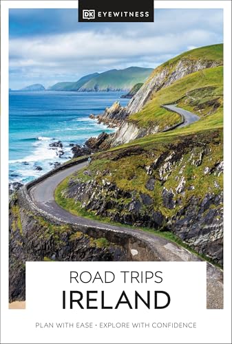 DK Eyewitness "Road Trips Ireland" guidebook with coastal road image.