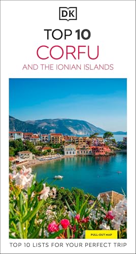 DK travel guide cover featuring a coastal town and pink flowers.