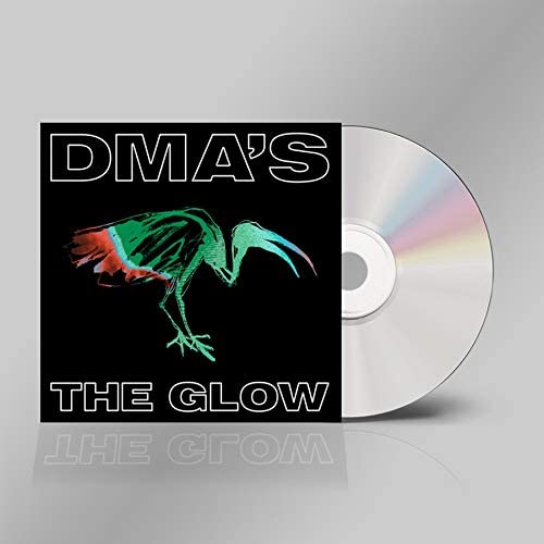 "Album cover with a green and red bird on a black background."