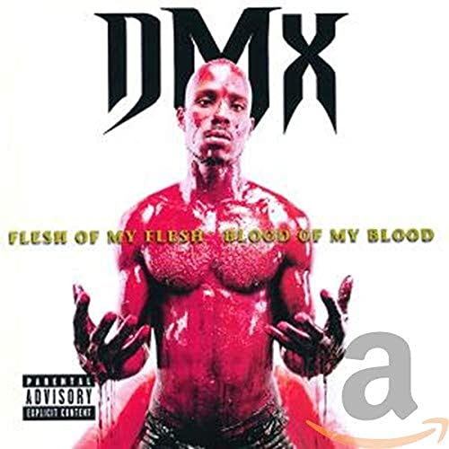 DMX shirtless and covered in blood for his album Flesh of My Flesh.