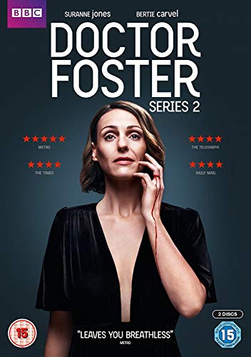 Doctor Foster Series 2 DVD cover featuring Suranne Jones with a bloodied hand.