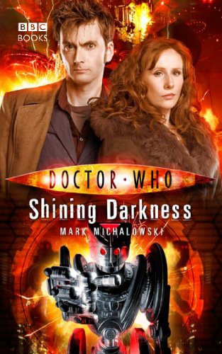 Book cover featuring Doctor Who characters and a red robot against fire.