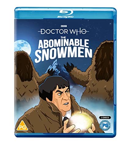 Doctor Who: The Abominable Snowmen Blu-ray cover with Yeti and man.