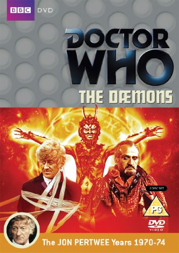 DVD cover for Doctor Who: The Daemons featuring Jon Pertwee and a horned figure.