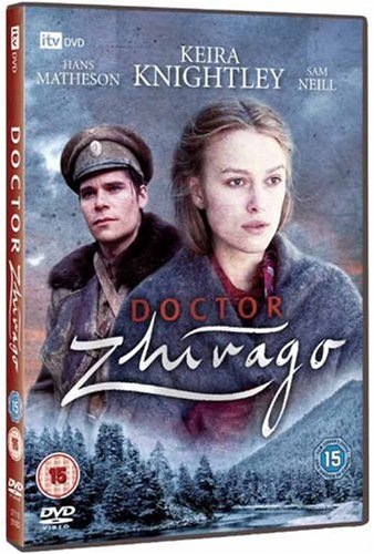 DVD cover for Doctor Zhivago featuring Keira Knightley and Hans Matheson in a snowy landscape.