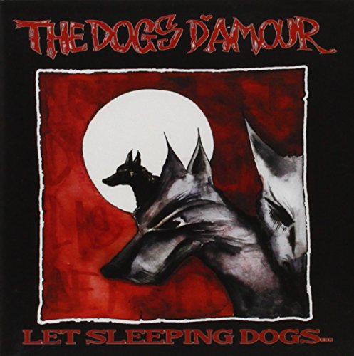 CD cover: red and black abstract painting of dogs under a moon.