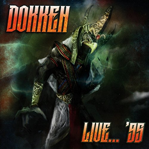 Dokken Live '95 album cover featuring a figure with an avian mask.