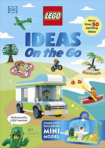 LEGO book cover with travel theme, featuring a camper van and mini model.