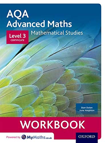 AQA Level 3 Mathematical Studies Workbook cover with feather image.