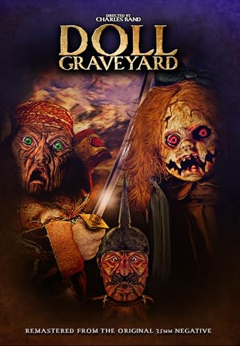 Doll Graveyard" DVD cover featuring menacing, damaged dolls and a sword.