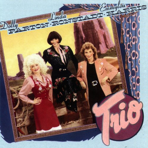 "CD cover featuring Dolly Parton, Linda Ronstadt, and Emmylou Harris posing together outdoors."
