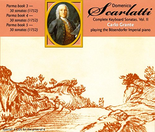 CD case for Domenico Scarlatti keyboard sonatas, Vol. 2, with portrait.