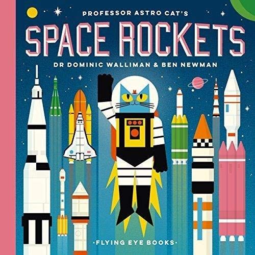 Book cover featuring Professor Astro Cat in a spacesuit surrounded by various colorful rockets.