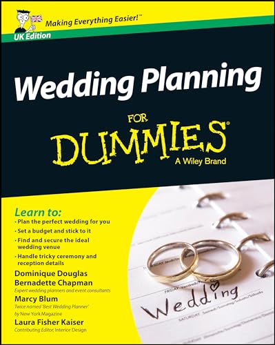 Cover of "Wedding Planning For Dummies" book with wedding rings.