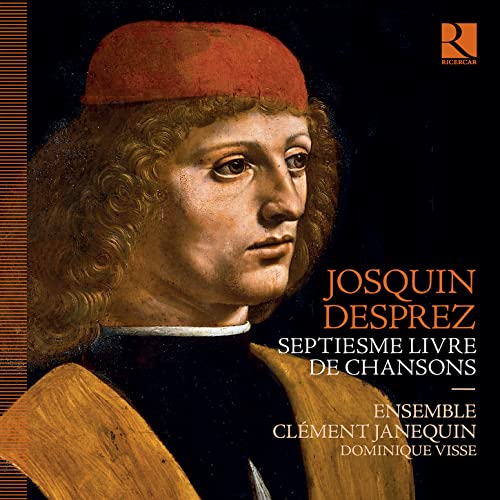 CD cover featuring a Renaissance portrait of Josquin Desprez.
