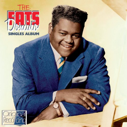 Album cover featuring Fats Domino in a blue suit, leaning on a table.