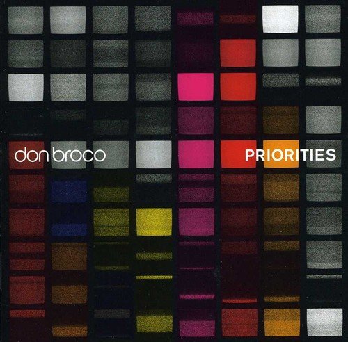 Don Broco "Priorities" CD cover: grid of colorful squares with text.