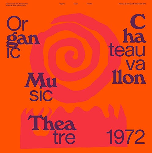 Album cover with orange background, red spiral, and purple text reading Organic Music Theatre.