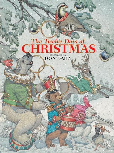 Book cover depicting animals playing instruments in a winter scene.