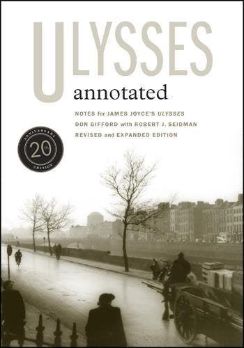 Book cover: “Ulysses Annotated” with a sepia-toned street scene.