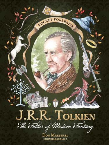 Book cover featuring a portrait of J.R.R. Tolkien surrounded by fantasy imagery.