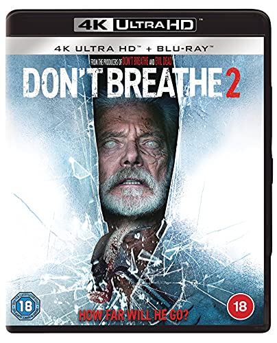 “Don’t Breathe 2” Blu-ray cover featuring a close-up of Stephen Lang’s face.