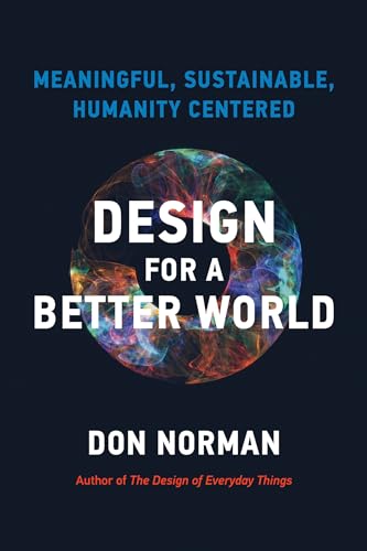 Book cover: "Design for a Better World" with colorful abstract orb.
