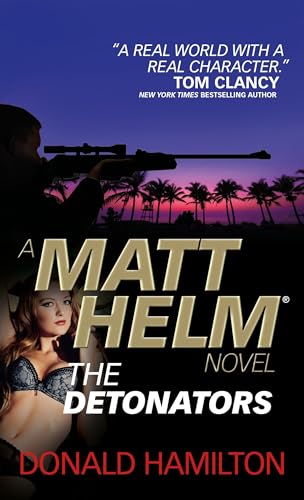 Book cover: man with rifle, woman, palm trees, and title "Matt Helm: The Detonators".