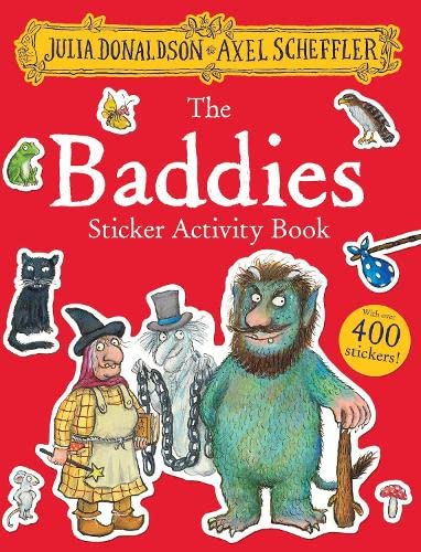 Colourful children's activity book with stickers, illustrations, and various puzzle and drawing pages inside.