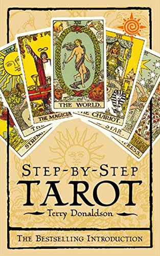 Book cover featuring colorful tarot cards and golden text reading "Step-by-Step Tarot".