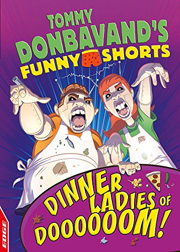 Cartoon cover for "Dinner Ladies of Doooooom!" featuring two shouting women.